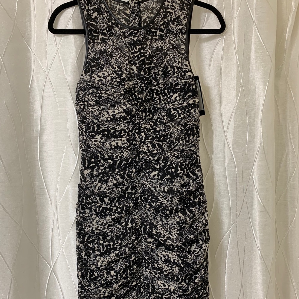 NWT H&M Ruched Animal Print Mini Cocktail Dress